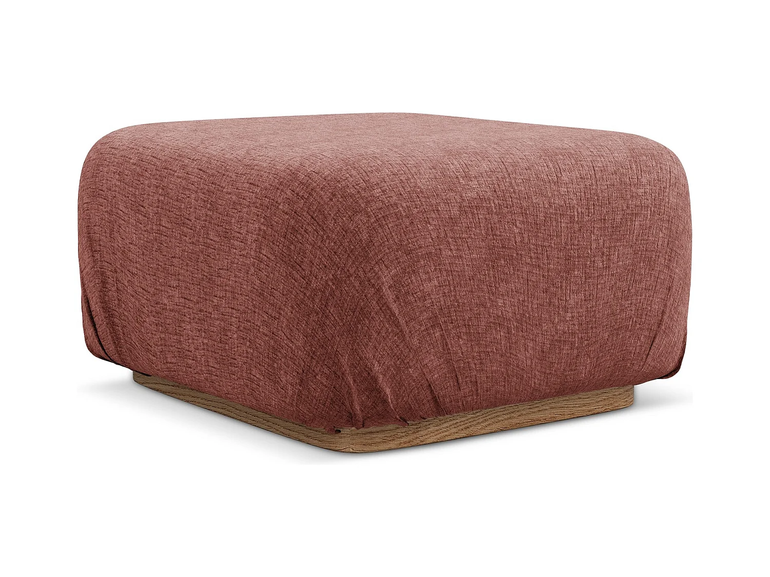 Pouf en tissu chenille - rose sourd - AILANI