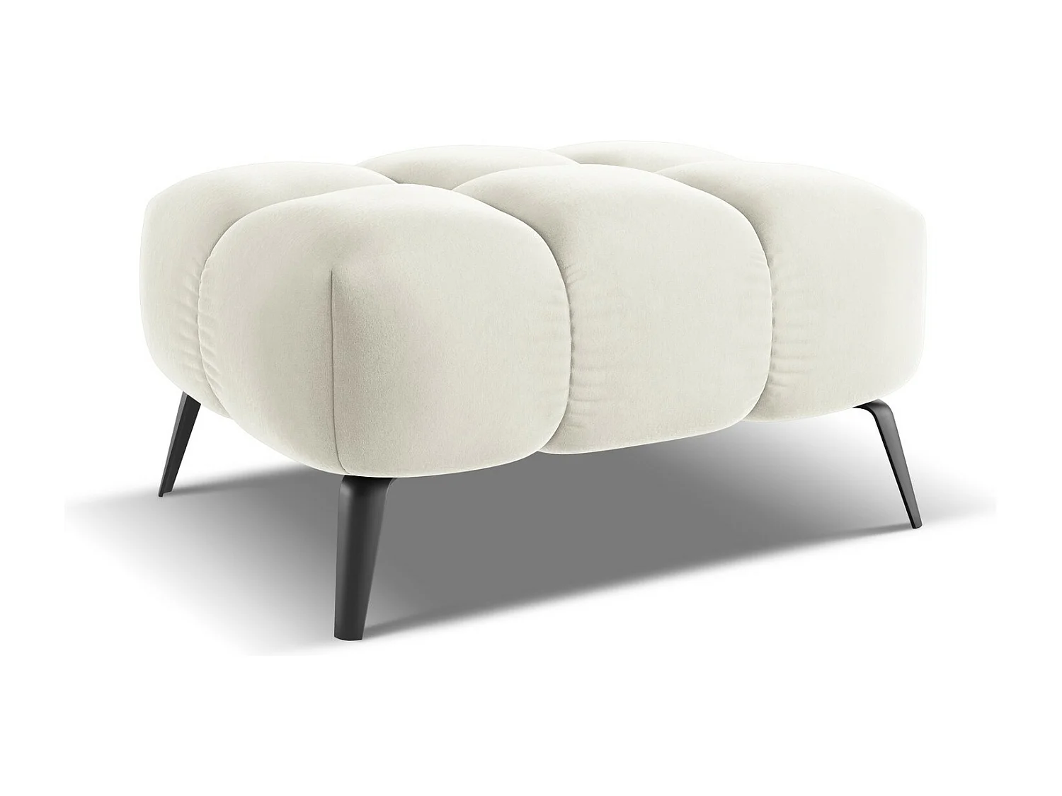 Pouf - Hocker - Samt - Hell beige - NALU