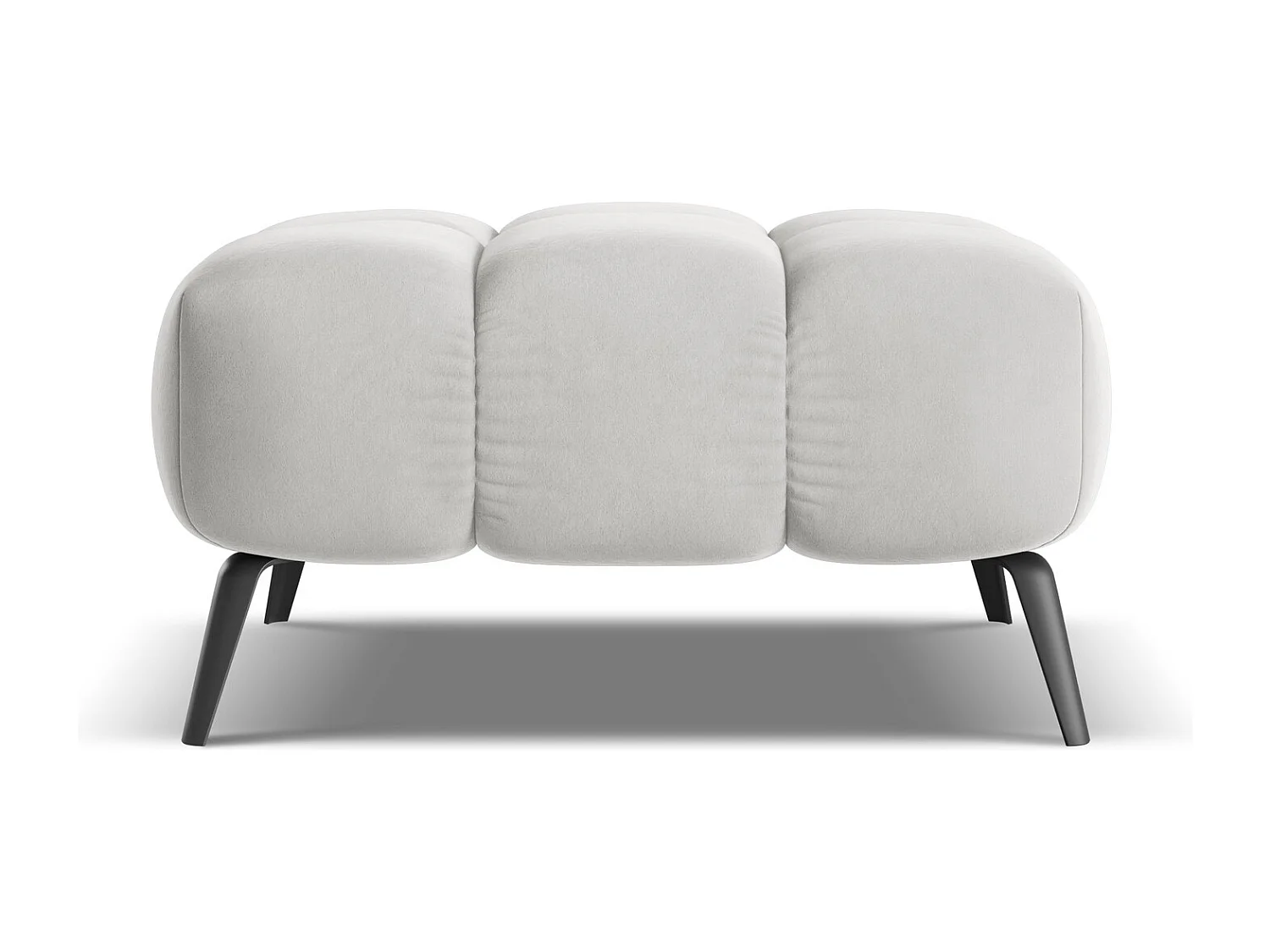 Pouf en velours - argent - NALU