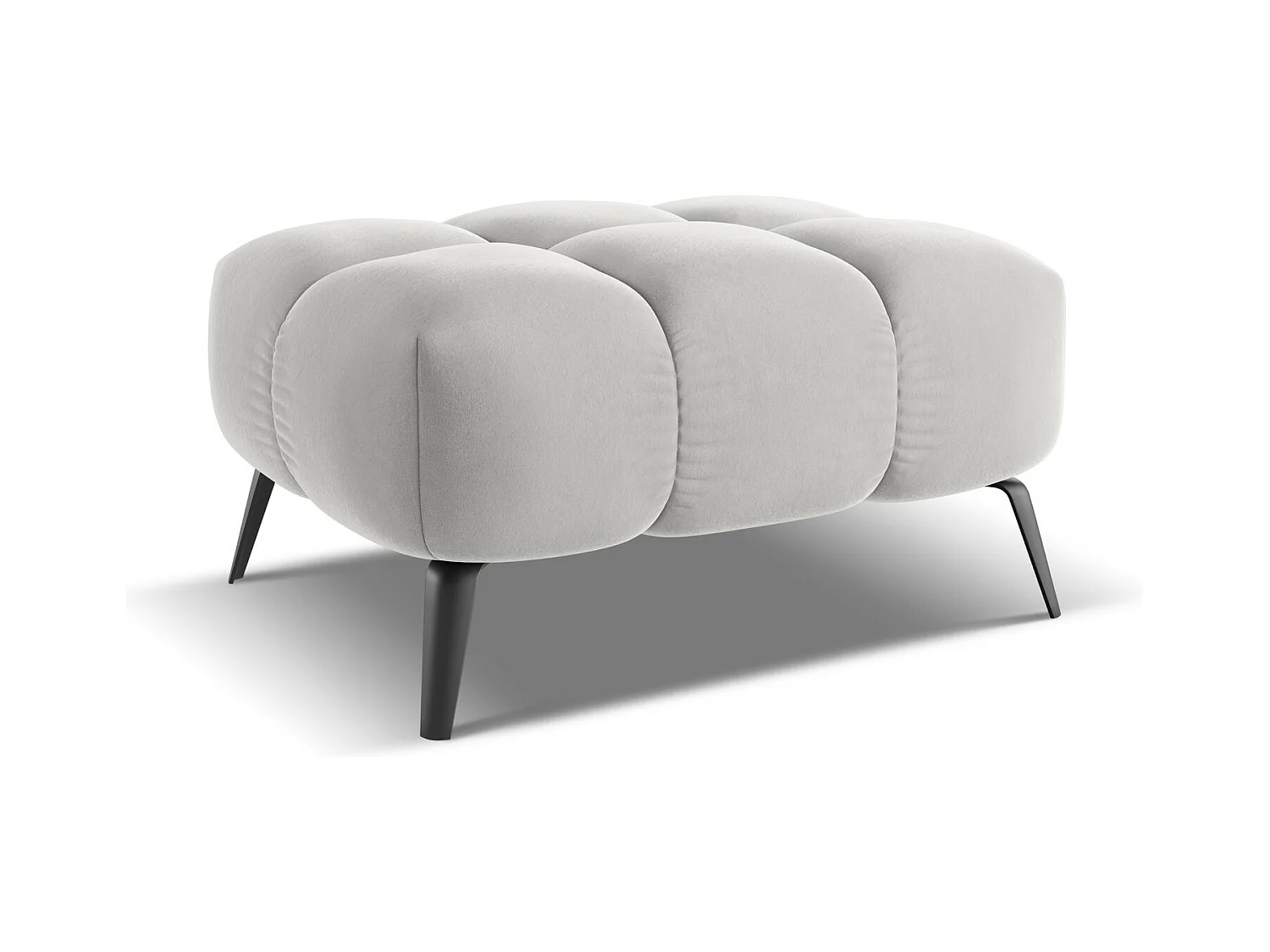 Pouf en velours - argent - NALU