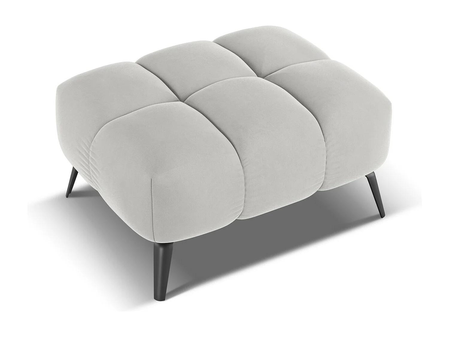 Pouf en velours - argent - NALU