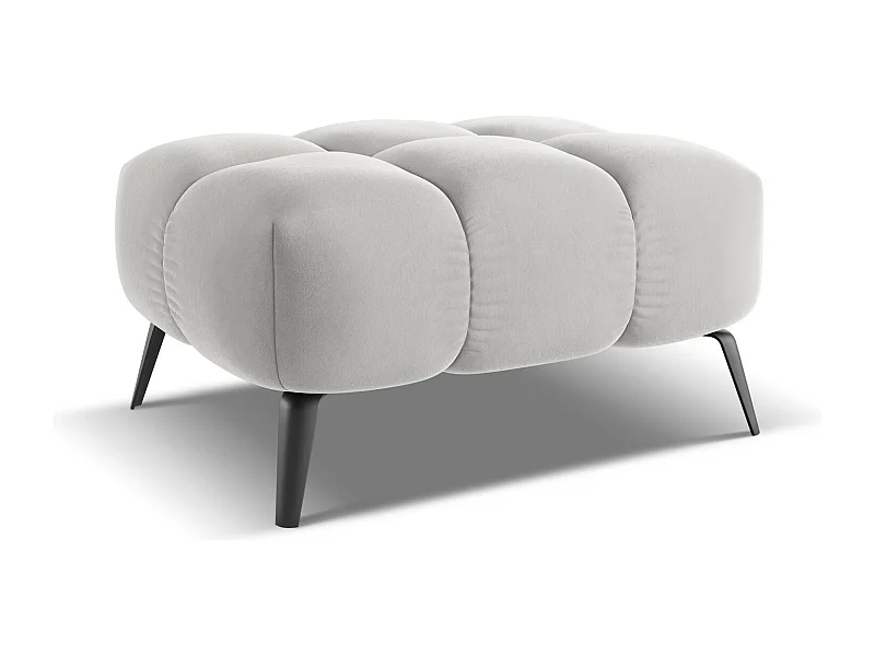 Pouf en velours - argent - NALU