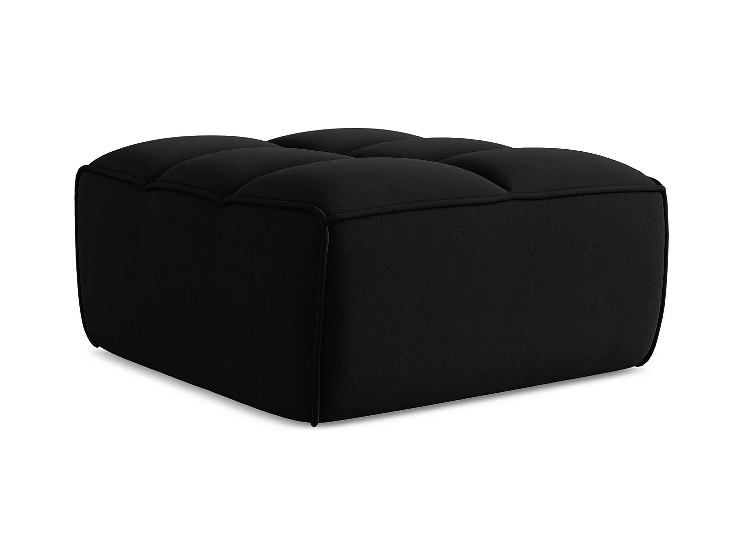Pouf - Hocker - Samt - Schwarz - KALAI