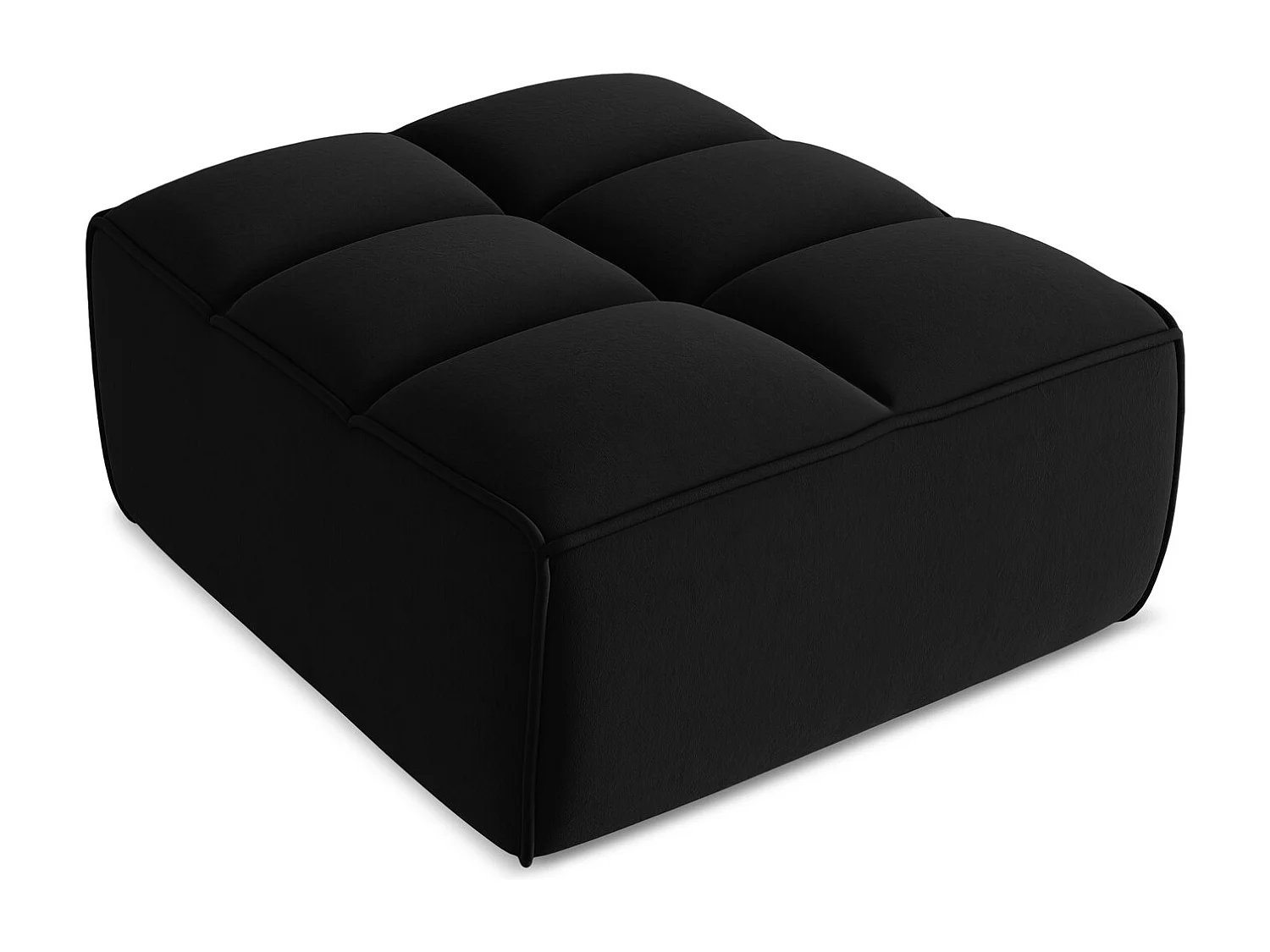 Pouf - Hocker - Samt - Schwarz - KALAI