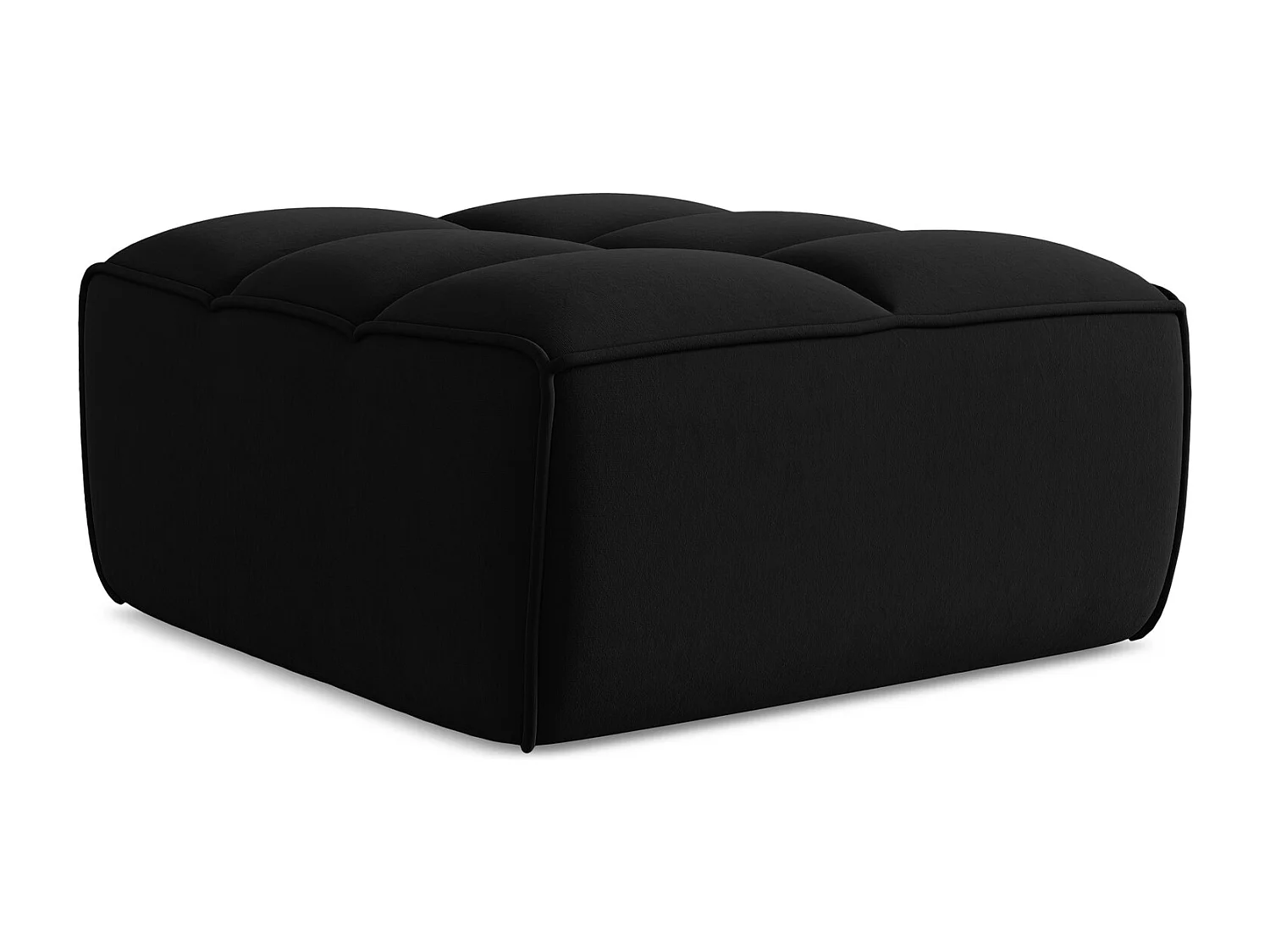 Pouf en velours - noir - KALAI