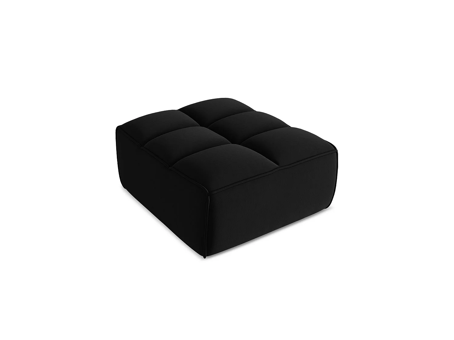 Pouf en velours - noir - BELLUNO