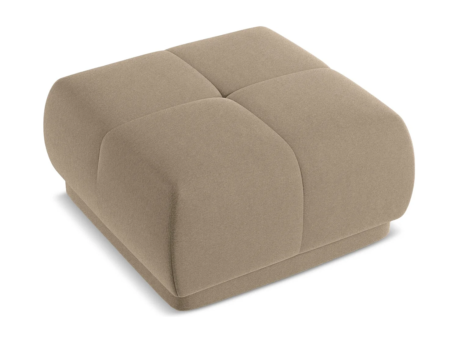 Pouf - Hocker - Samt - Hell beige - HOKU