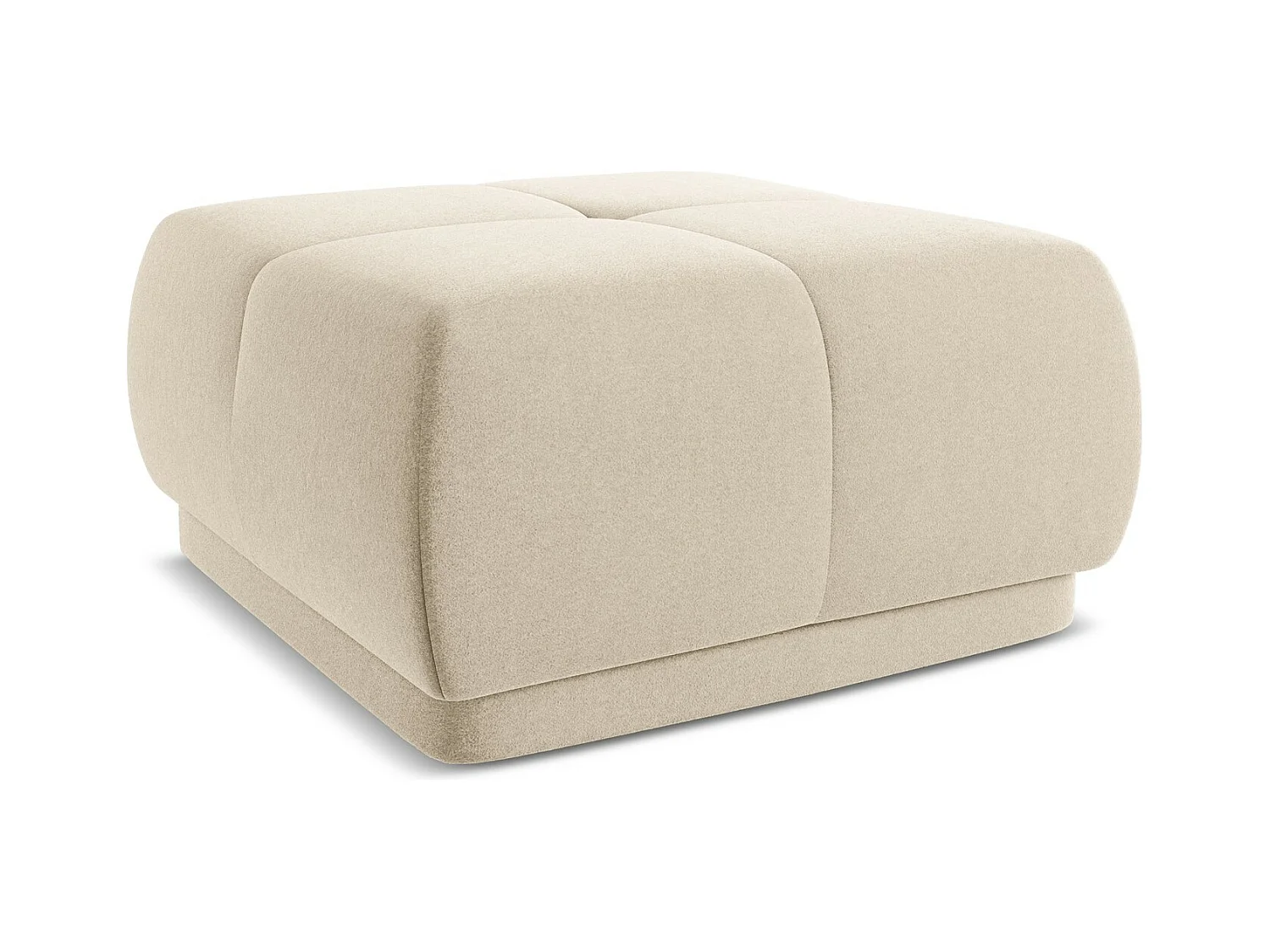 Poef van lichtbeige velours - HOKU