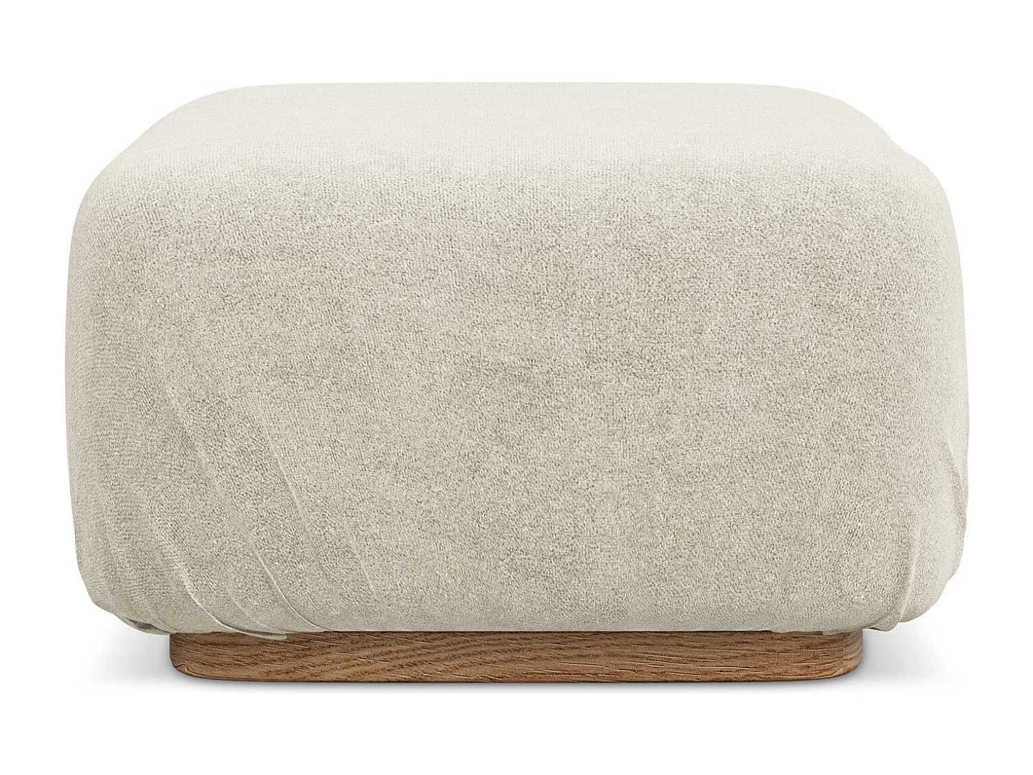 Pouf en tissu bouclette - beige clair - AILANI