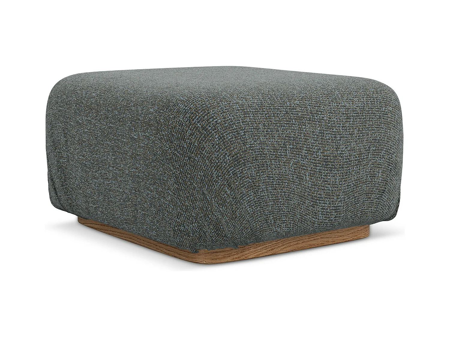 Pouf en tissu texturé - acier - AILANI