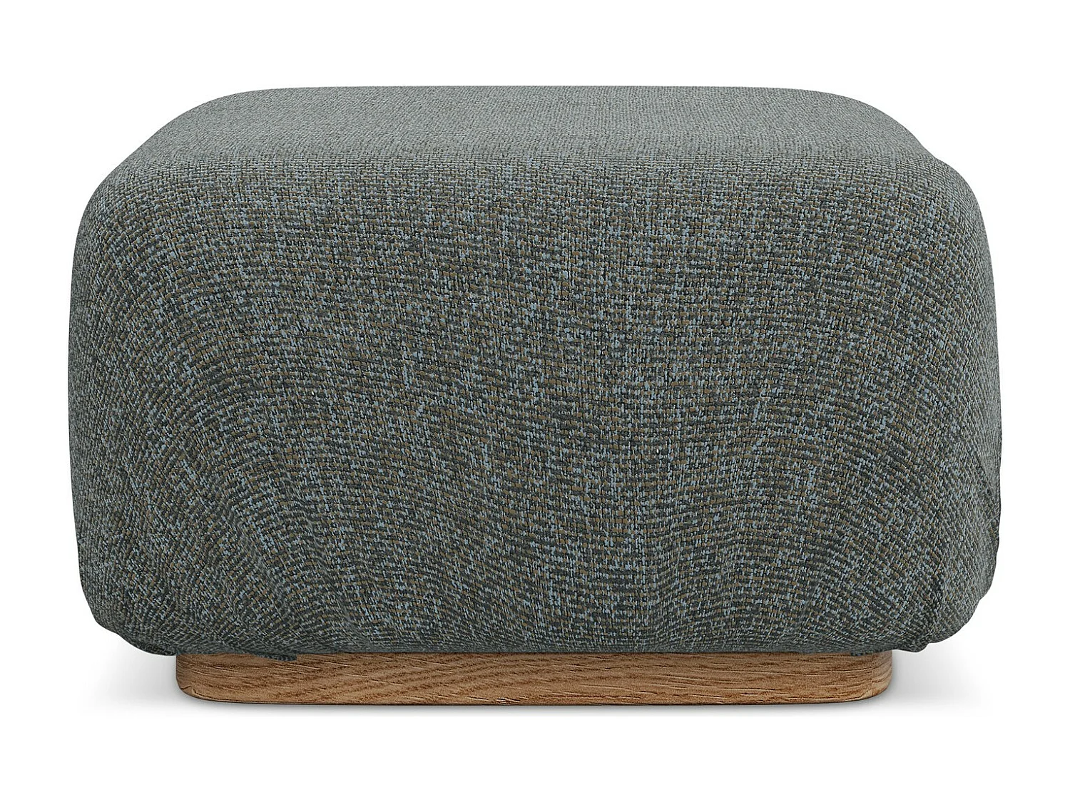 Puff em tecido texturizado aço - AILANI