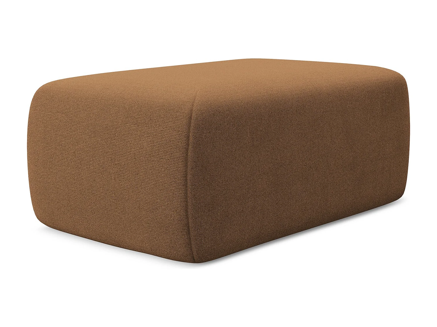 Pouf en tissu texturé - terracotta foncé - KAPUA