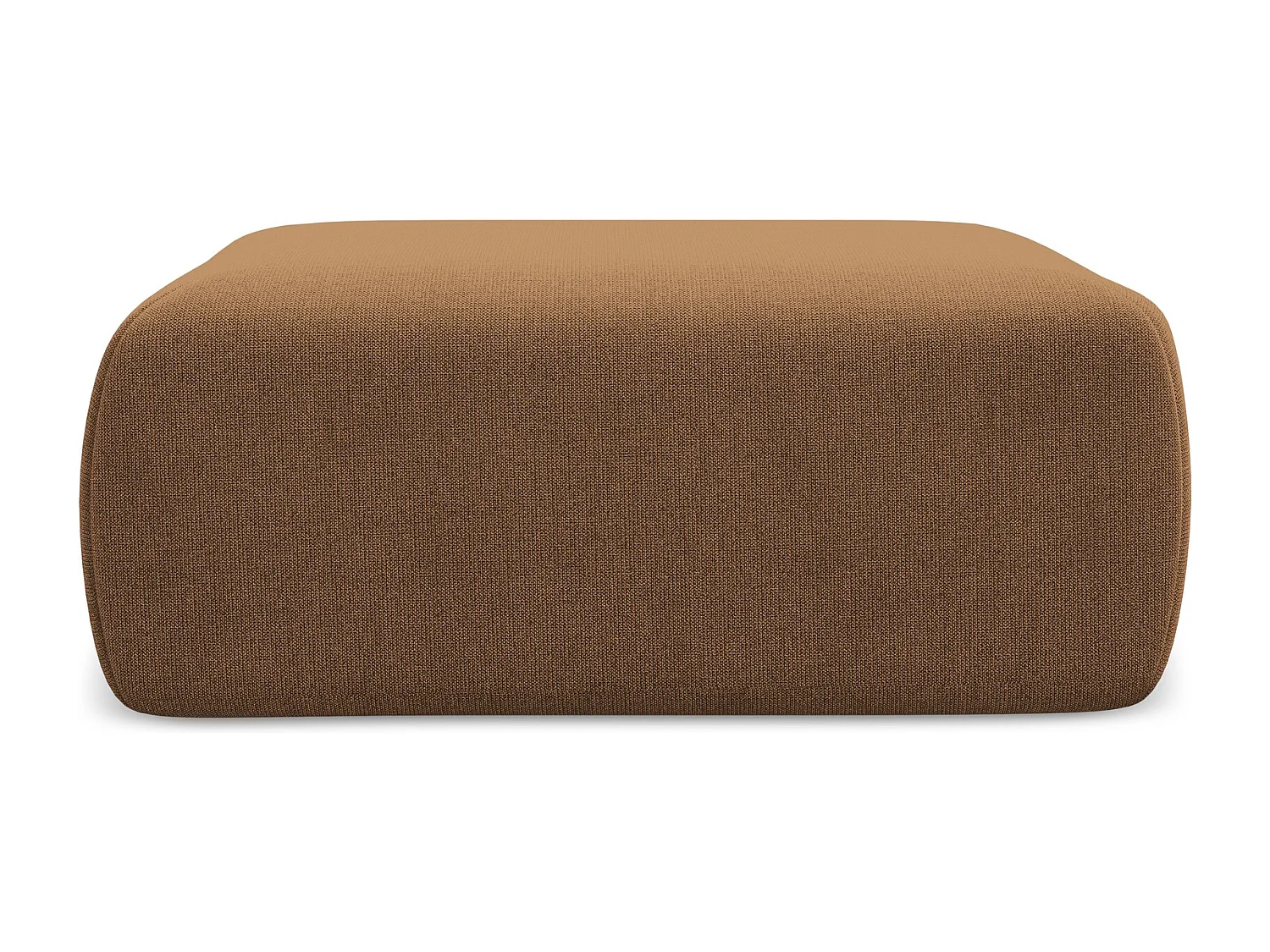 Pouf en tissu texturé - terracotta foncé - KAPUA