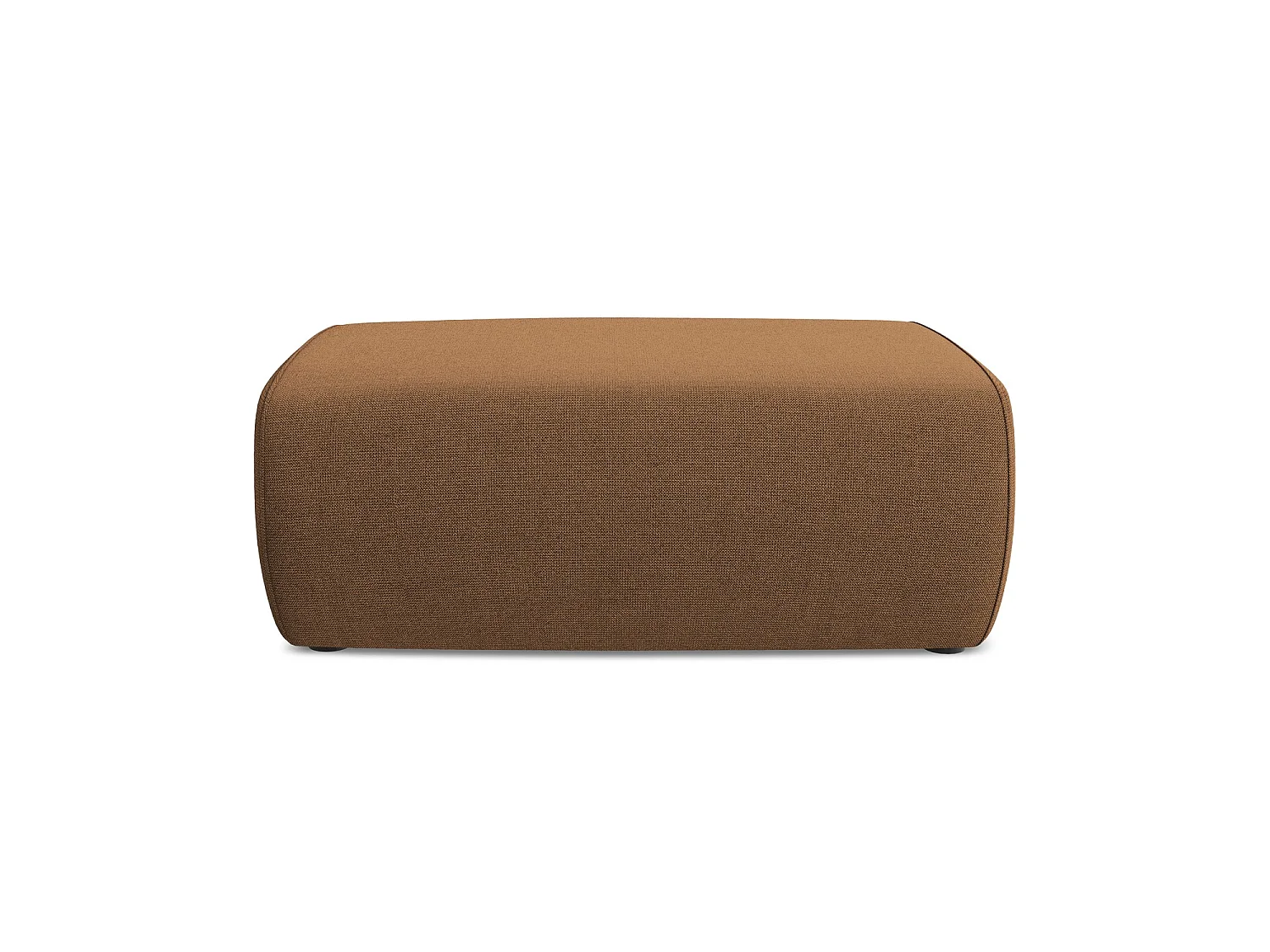 Pouf en tissu texturé - terre cuite - PERUGIA