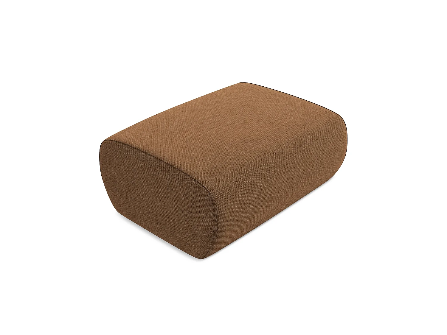 Pouf en tissu texturé - terre cuite - PERUGIA
