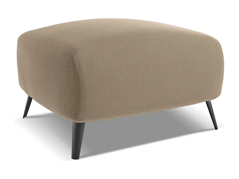 Poef van lichtbeige velours - MALIE