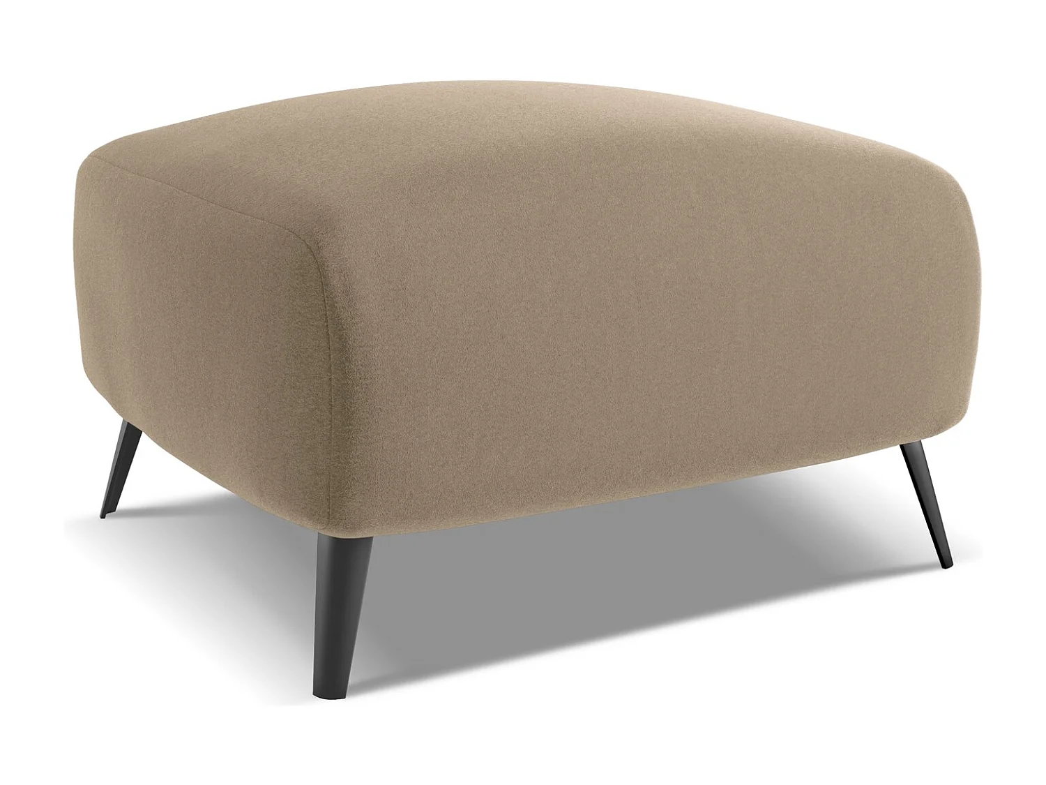 Poef van lichtbeige velours - MALIE