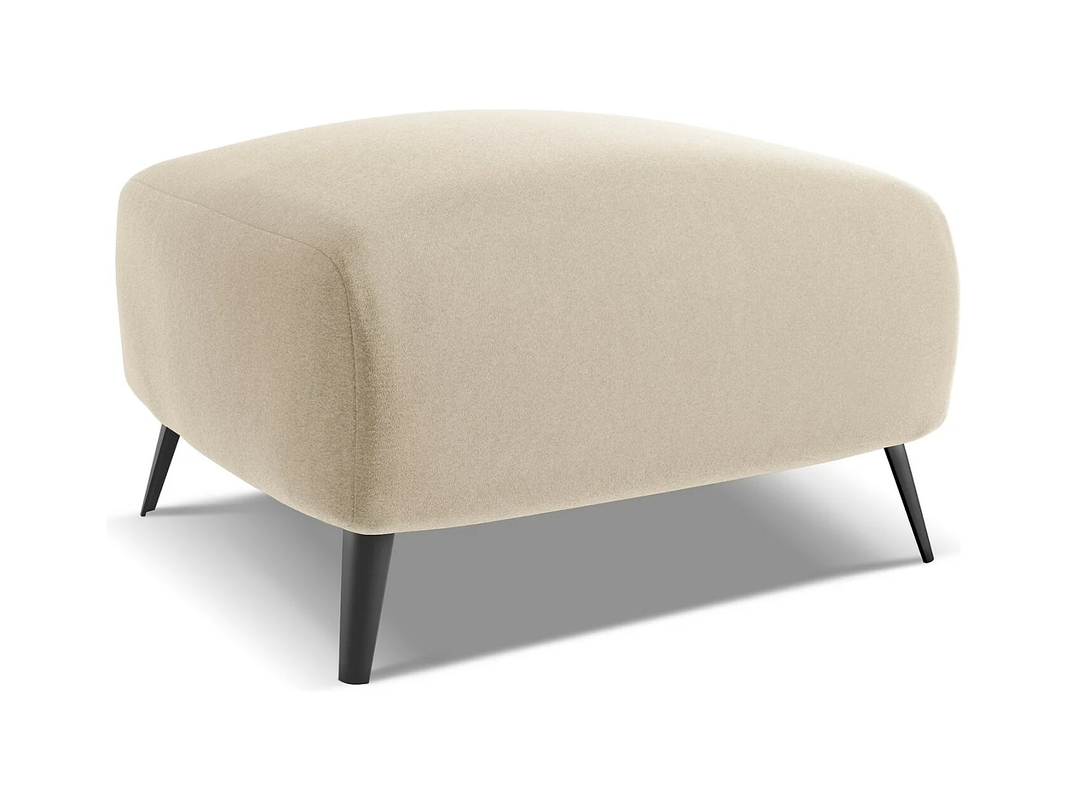 Pouf - Hocker - Samt - Hell beige - MALIE