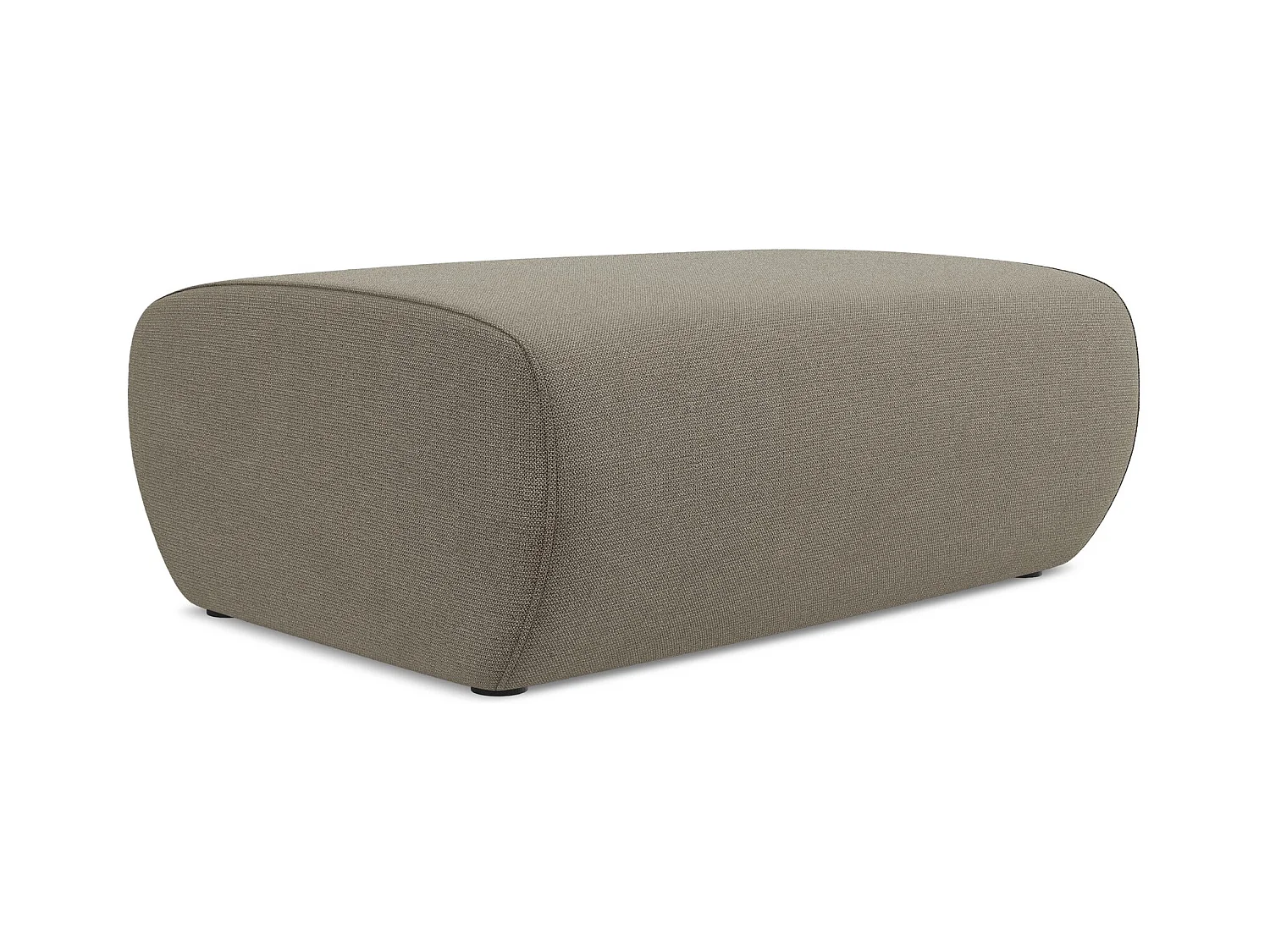 Poef van donkerbeige textuurstof - NANEA