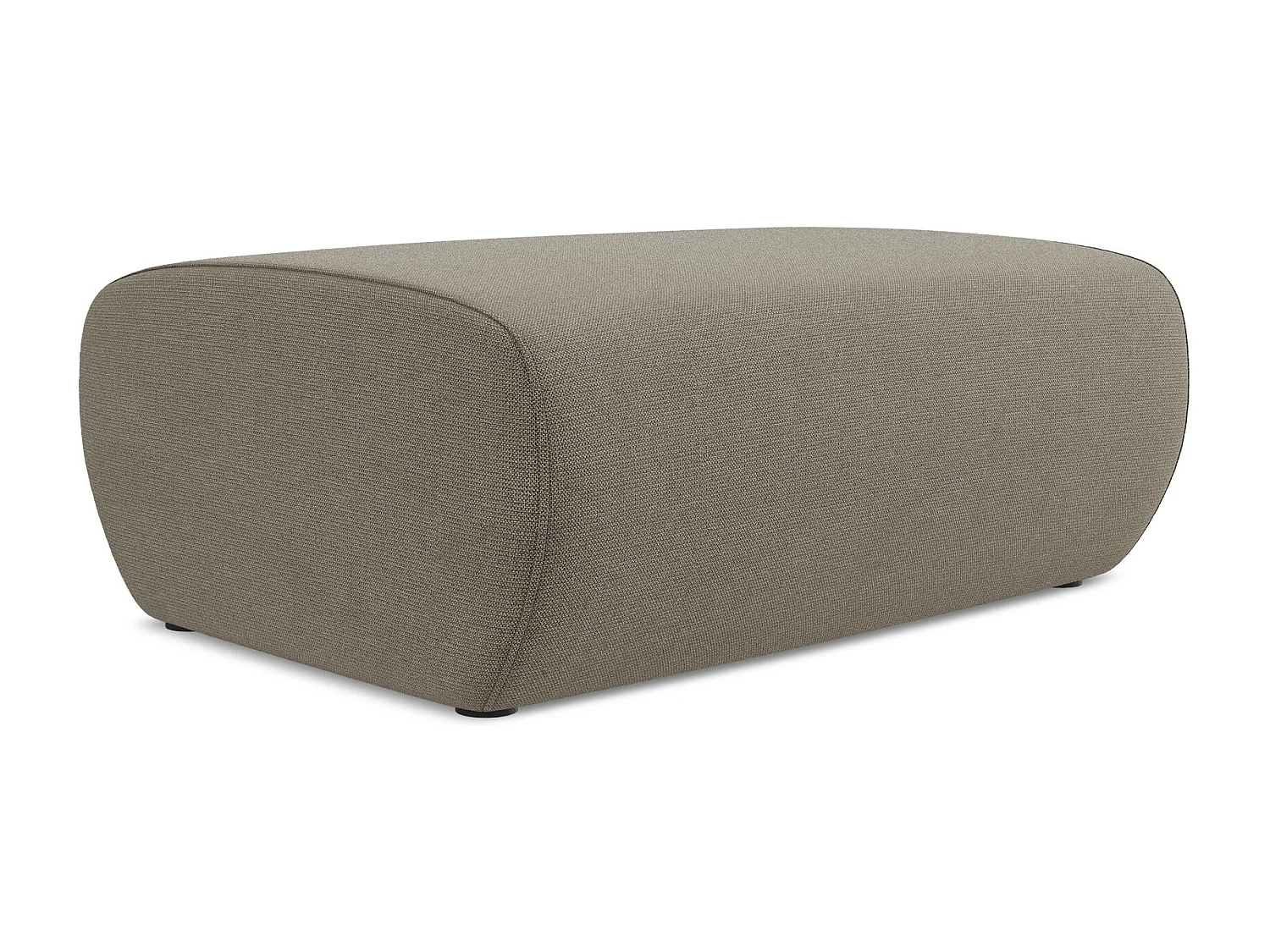 Pouf en tissu texturé - beige foncé - NANEA