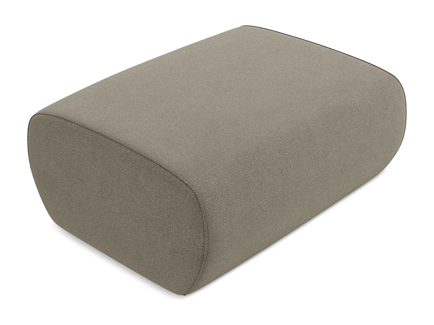 Pouf en tissu texturé - beige foncé - NANEA