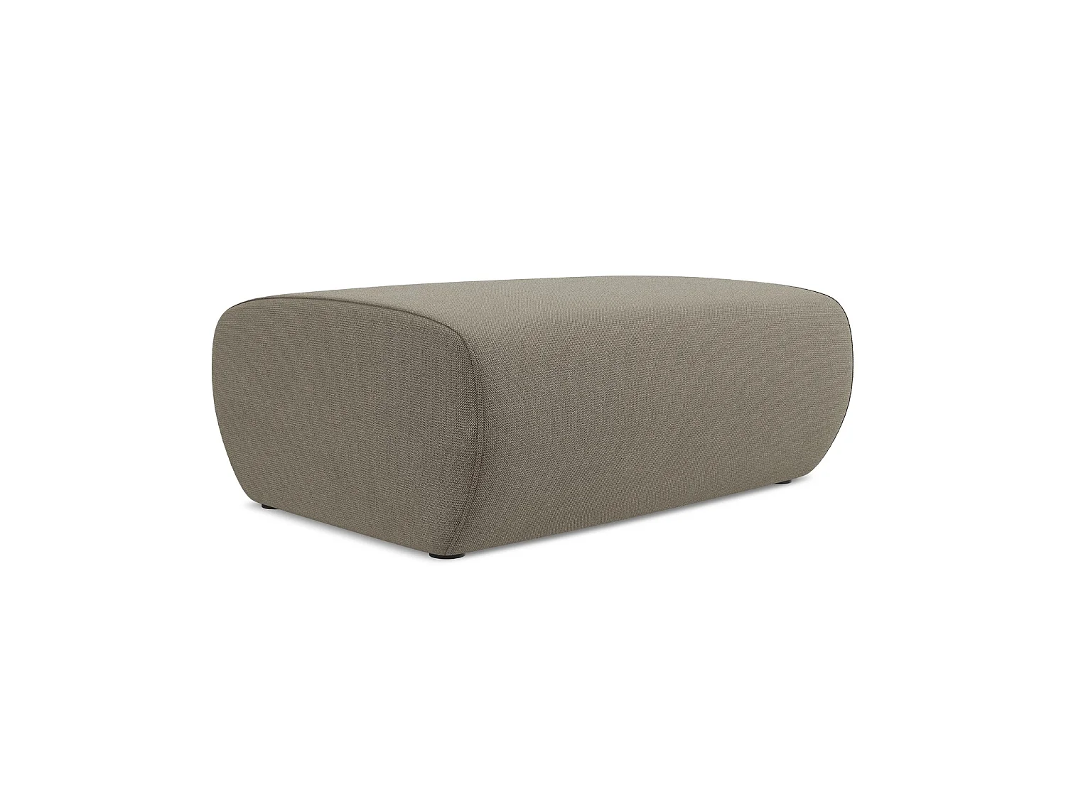 Pouf en tissu texturé - beige foncé - PALERMO