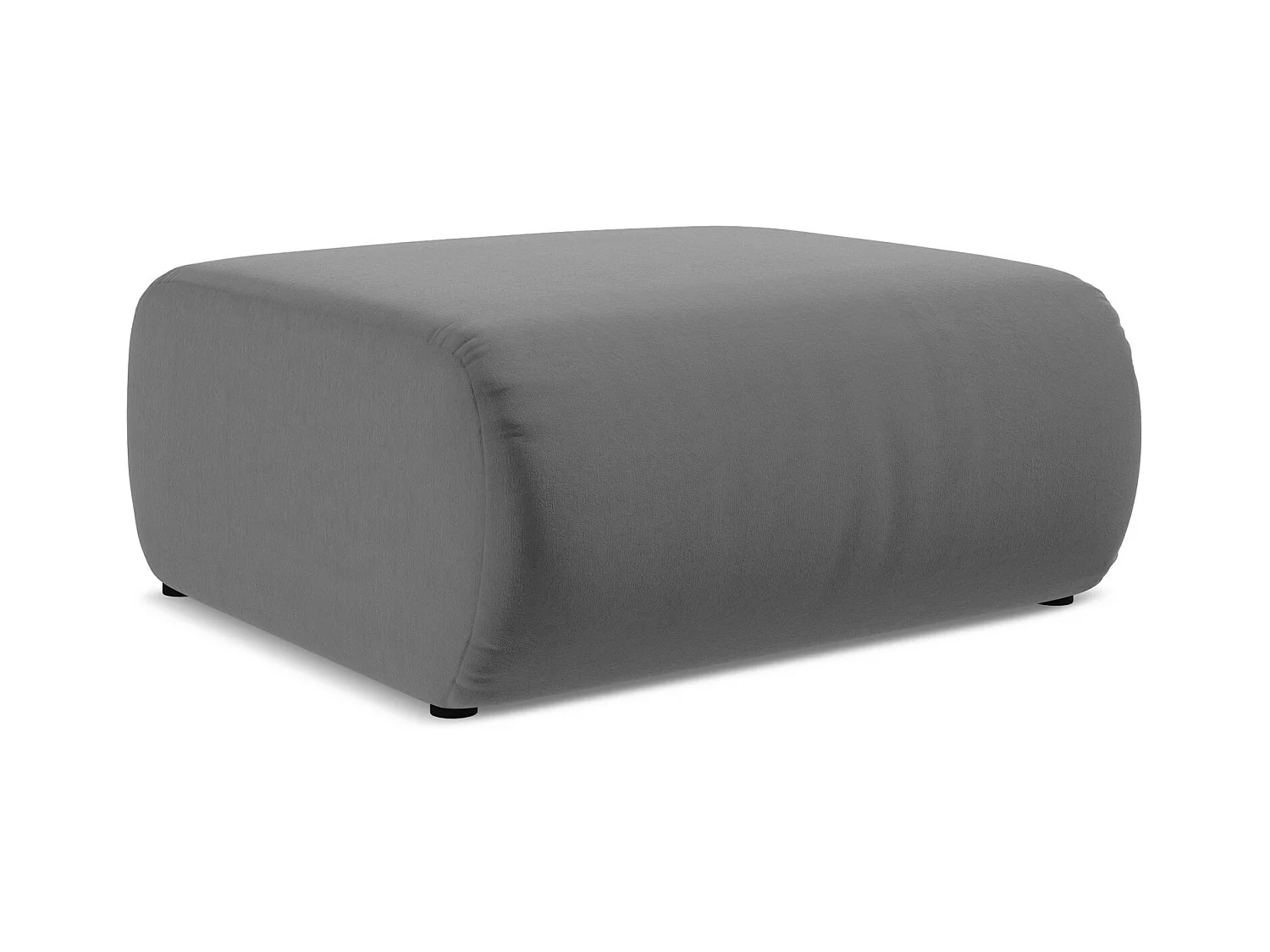 Pouf en velours - gris - EKAHI