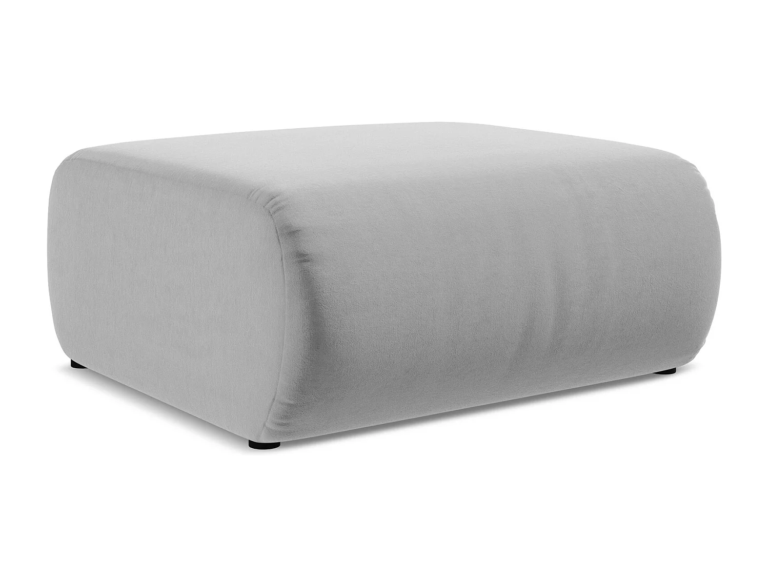 Pouf - Hocker - Samt - Grau - EKAHI