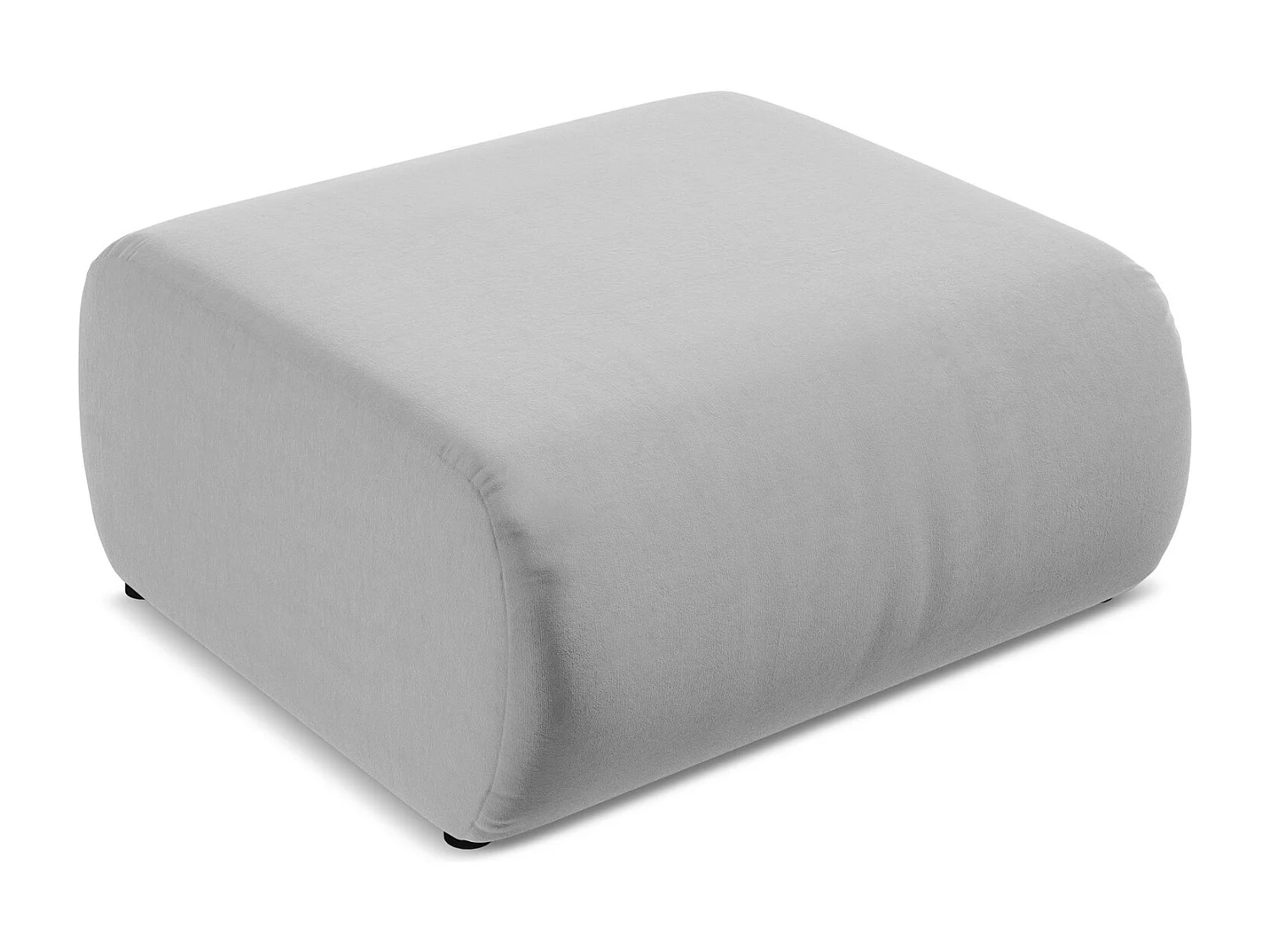 Pouf - Hocker - Samt - Grau - EKAHI