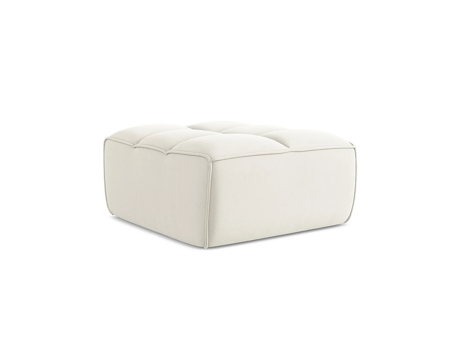 Pouf en velours - beige clair - BELLUNO