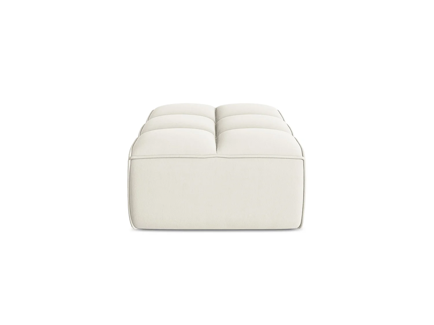 Pouf en velours - beige clair - BELLUNO