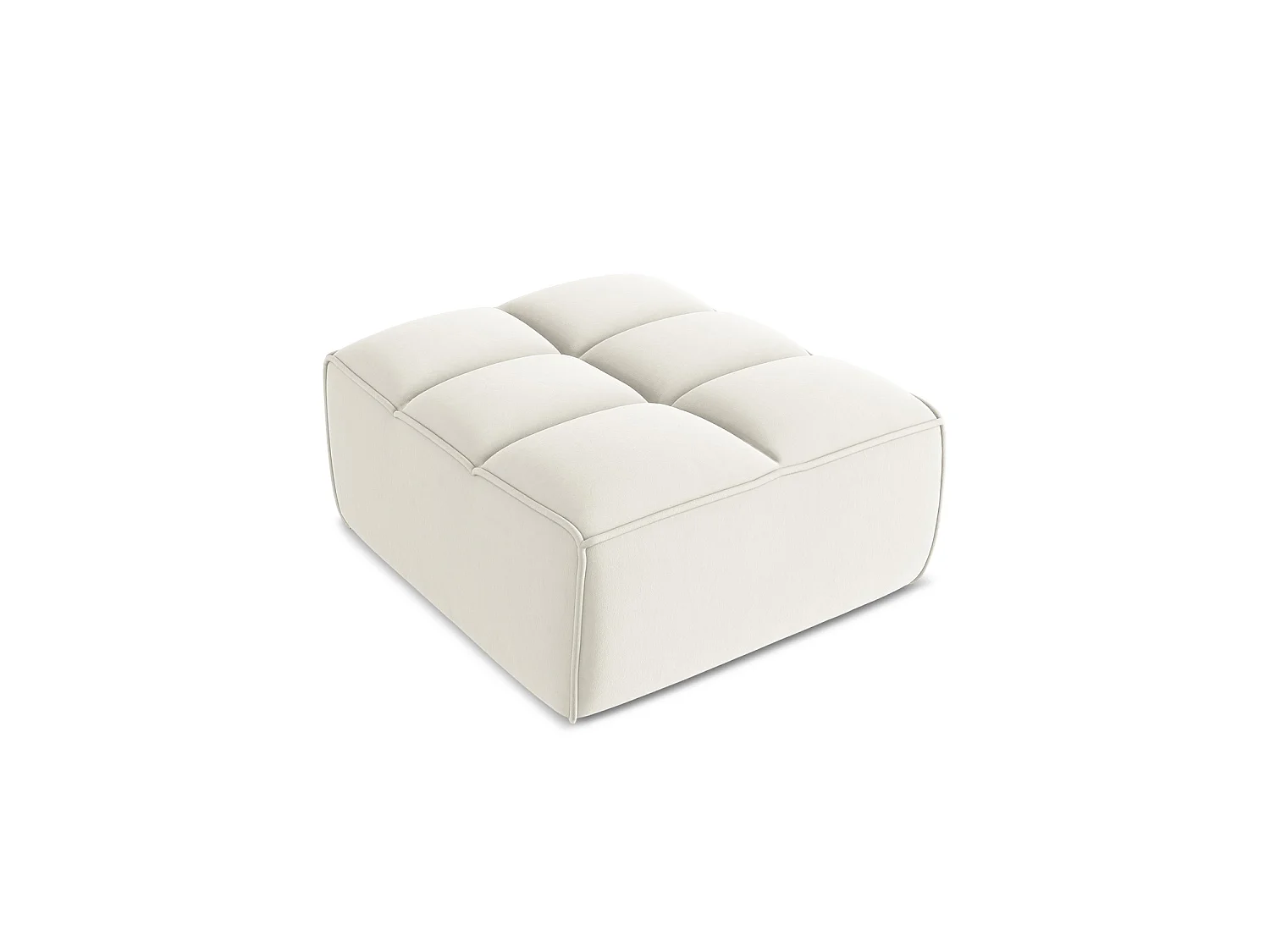 Pouf en velours - beige clair - BELLUNO