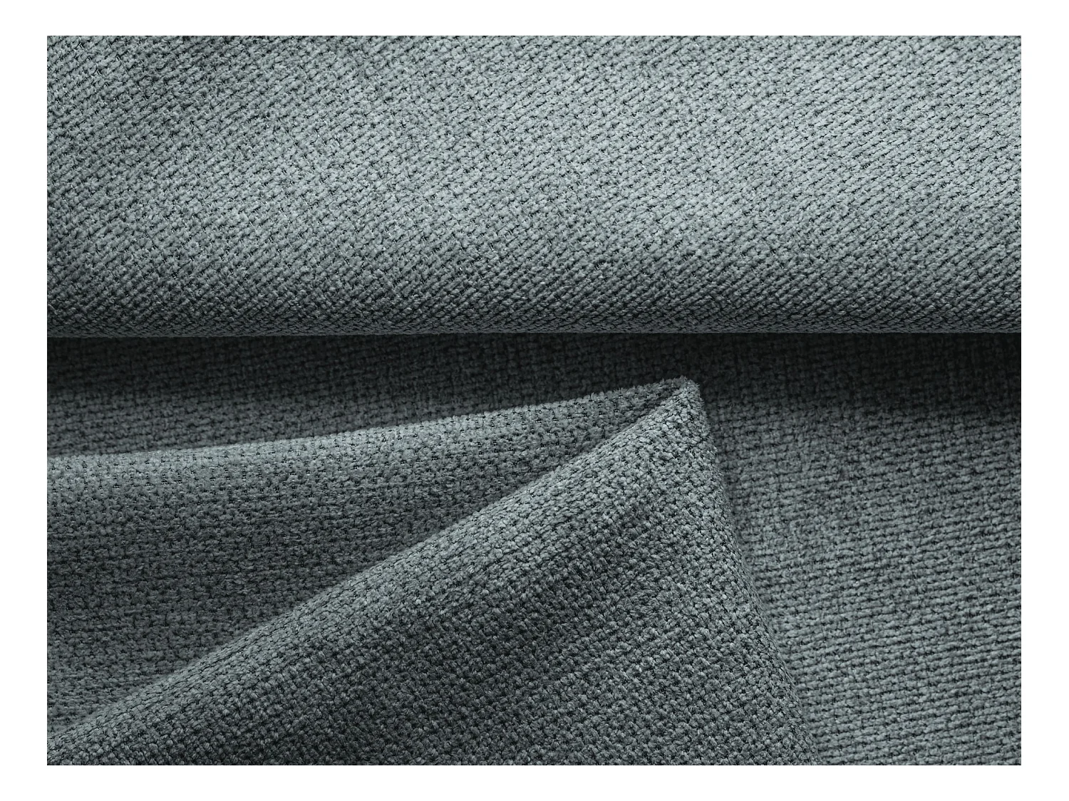 Pouf en tissu chenille - jeans - KAILA