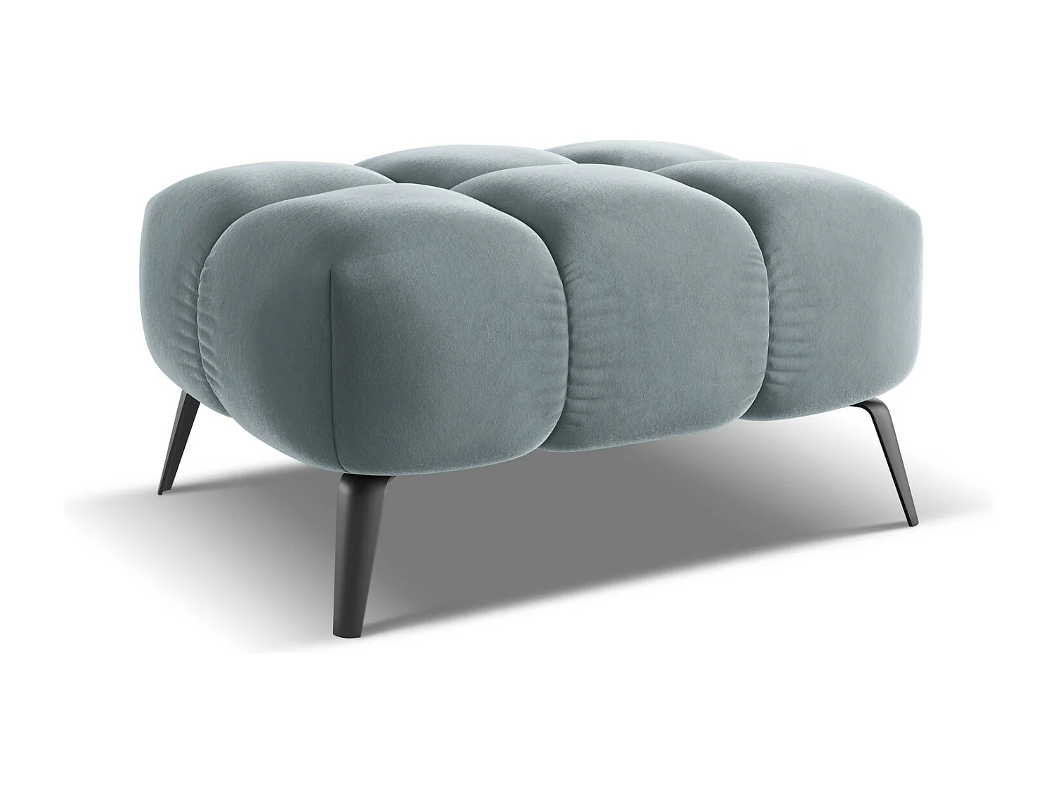 Pouf - Hocker - Samt - Hellblau - NALU