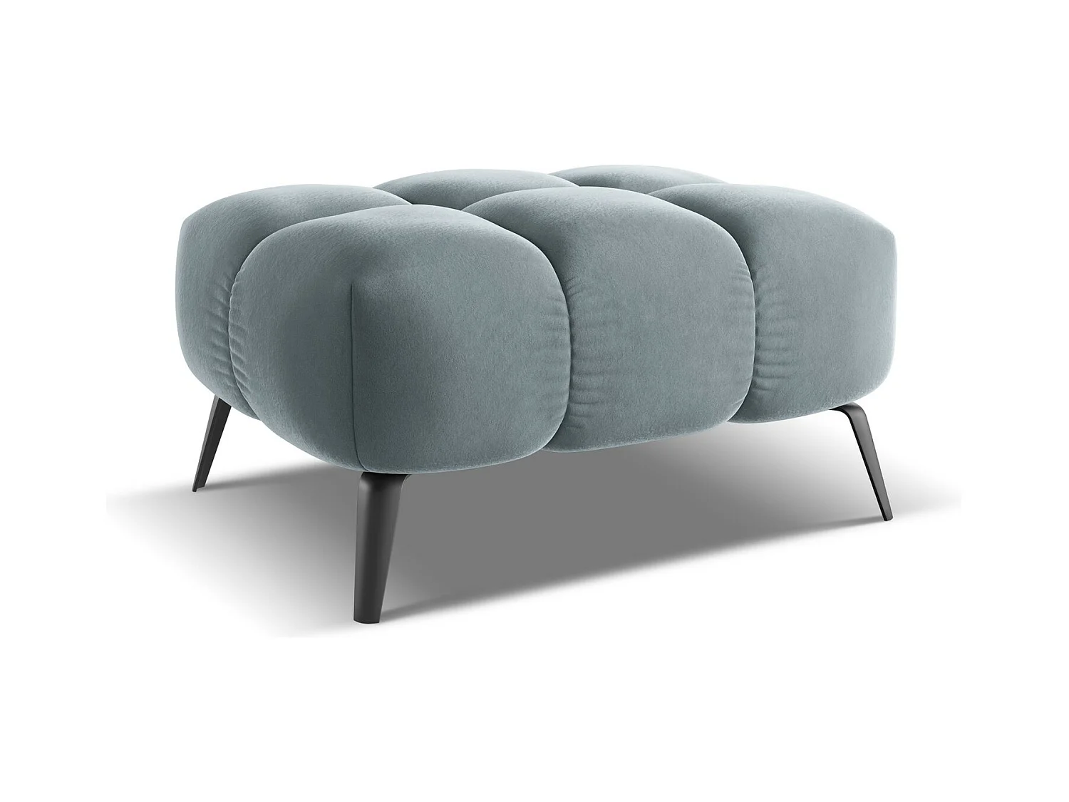 Pouf - Hocker - Samt - Hellblau - NALU