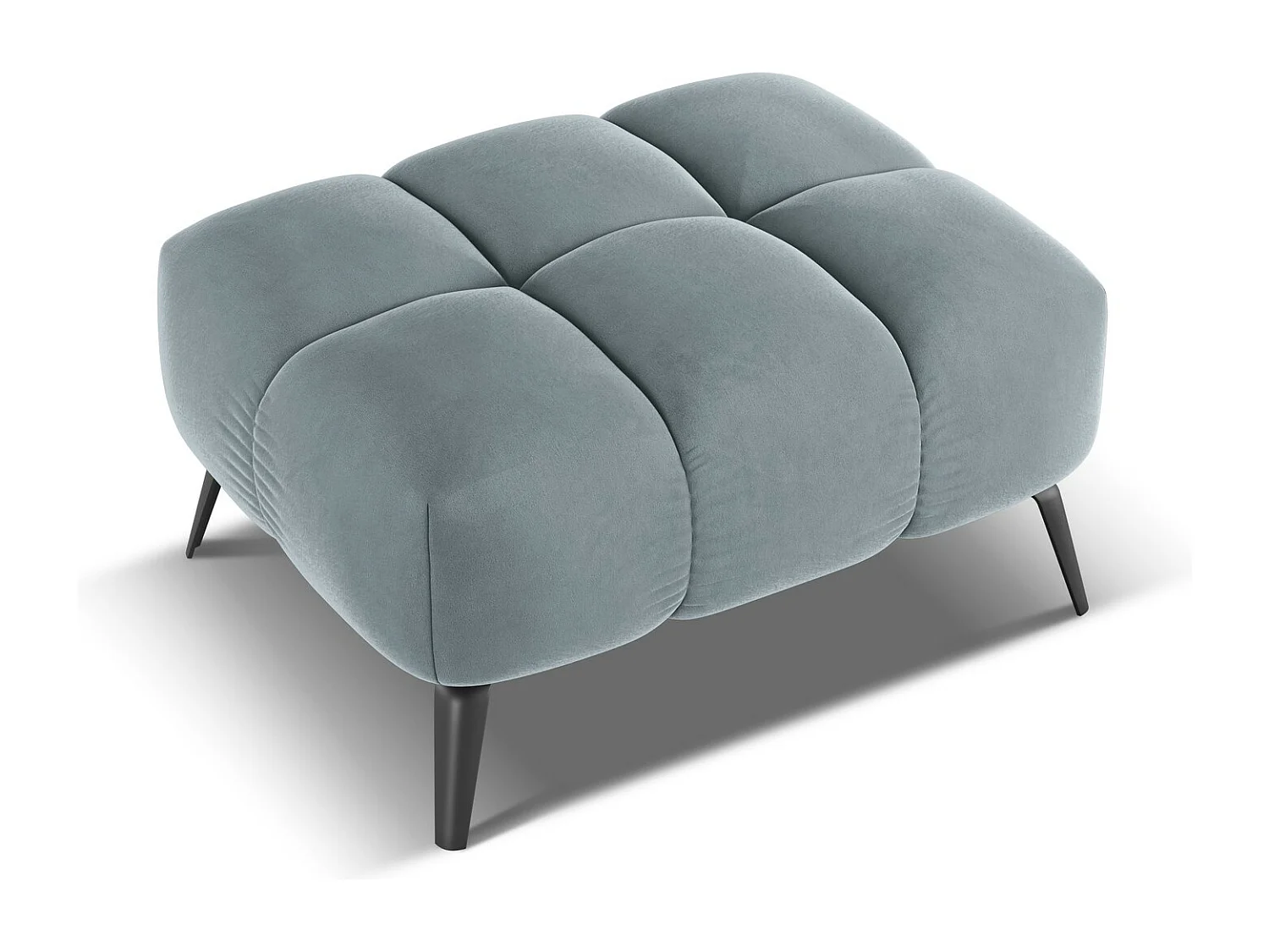 Pouf en velours - bleu clair - NALU