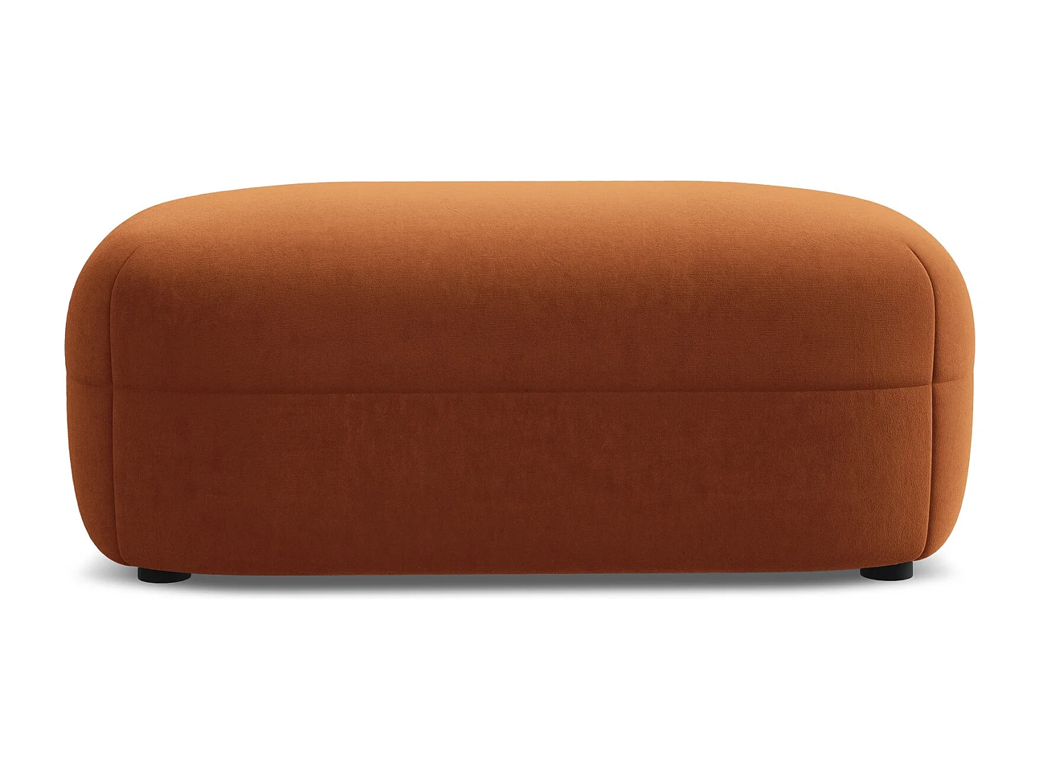 Pouf en velours - terre cuite - MOANA