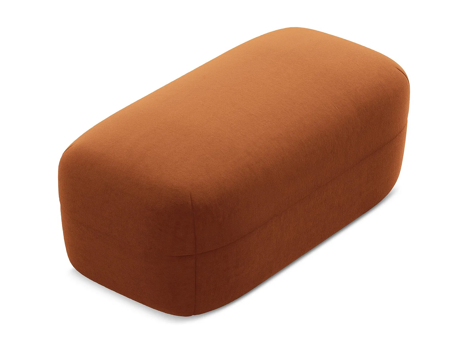 Pouf en velours - terre cuite - MOANA