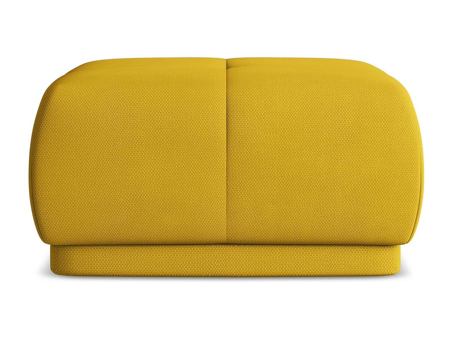 Poef van mosterd chenille stof - HOKU