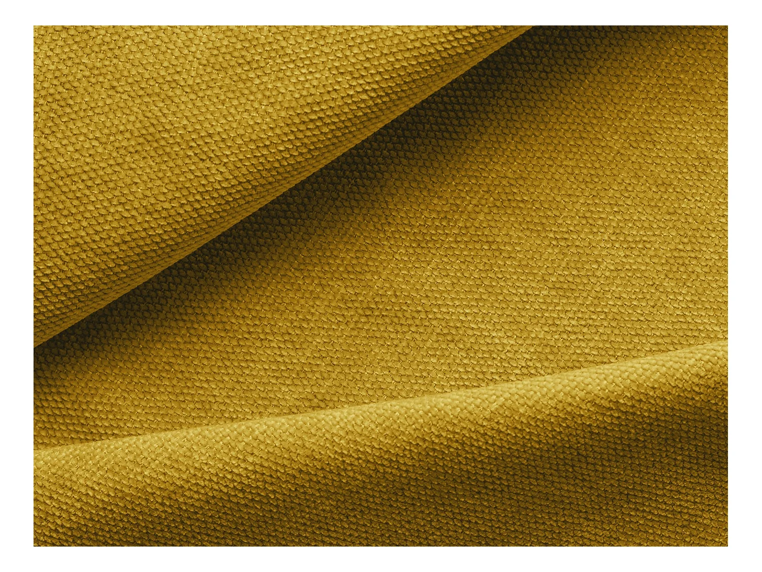 Pouf en tissu chenille - moutarde - HOKU