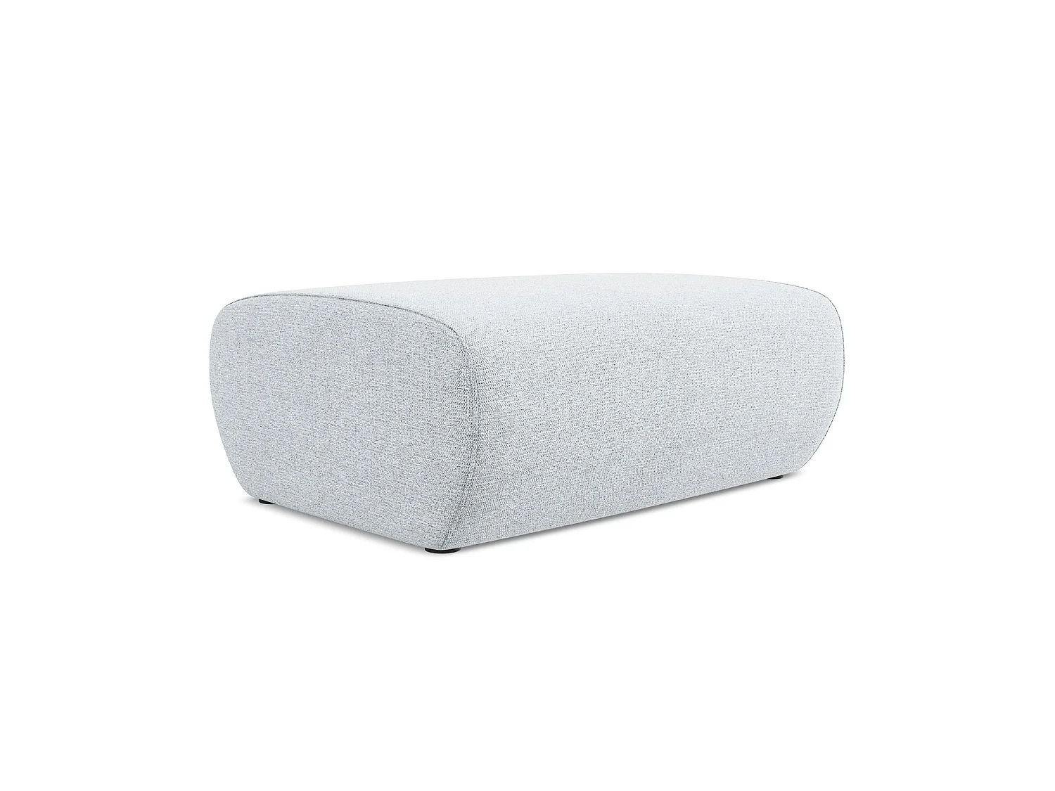 Poef van lichtblauw chenille stof - PALERMO