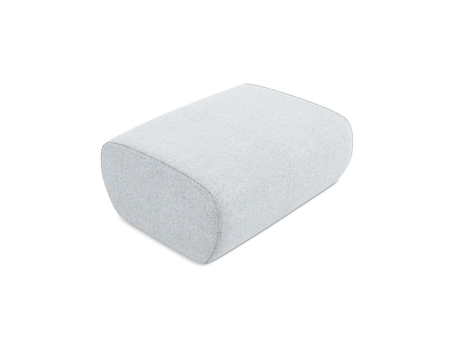 Poef van lichtblauw chenille stof - PALERMO