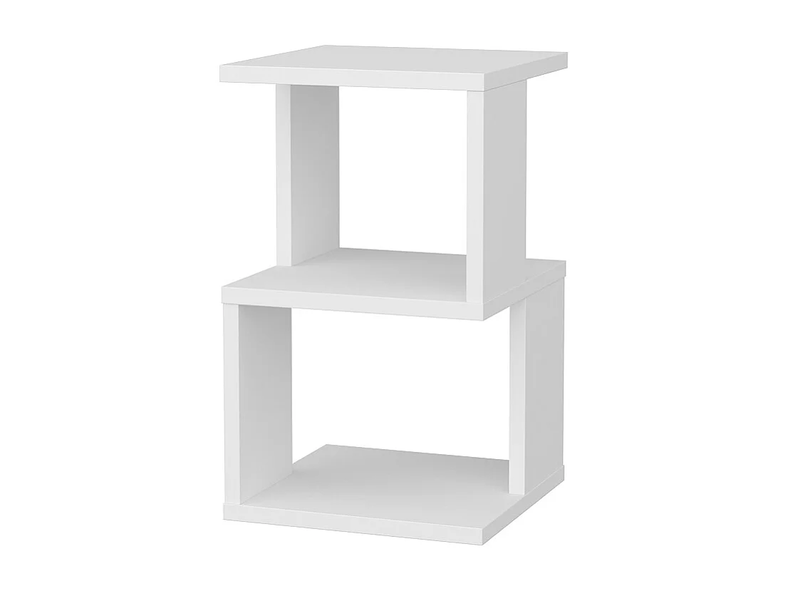 Table de chevet Carter , Etagères ouvertes, table d'appoint (Blanc)