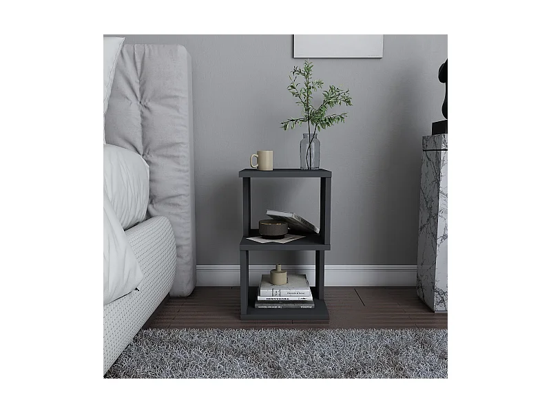 Table de chevet Carter , Etagères ouvertes, table d'appoint (Anthracite)