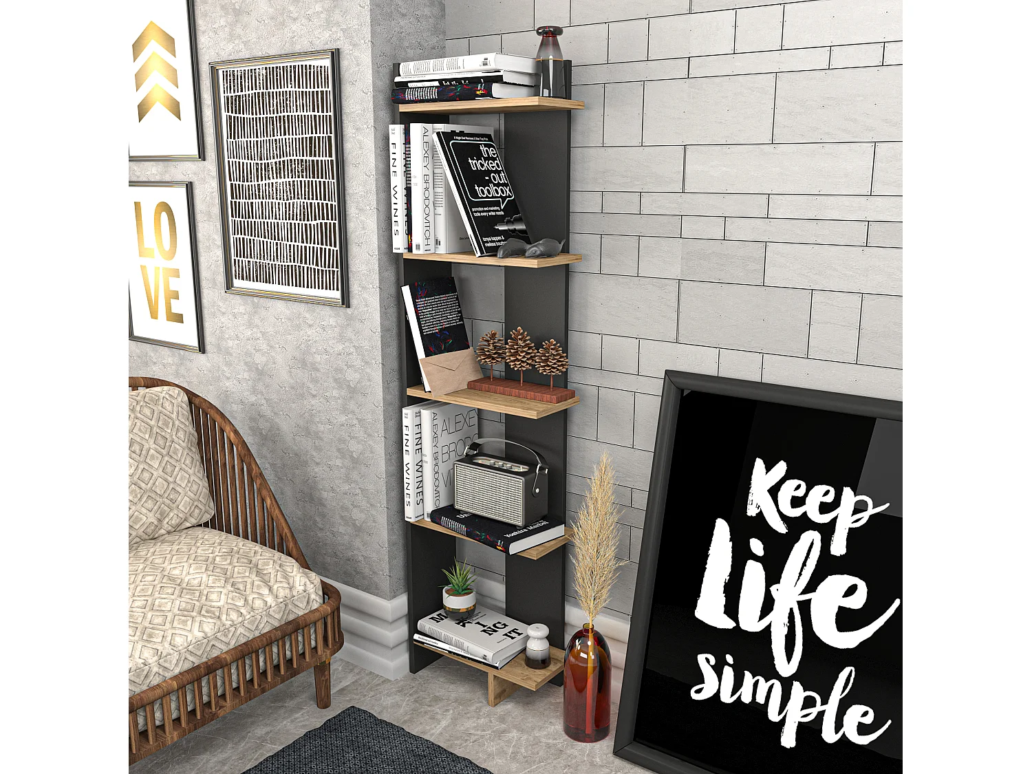 Bücherregal Alis Schwarz&Oud