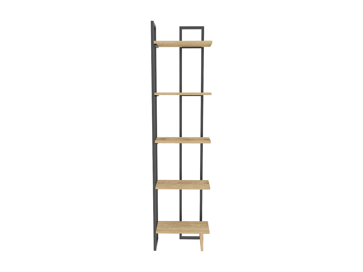 Decorotika Alice 180 cm 5-tier Metal Frame  Corner Bookshelf  - 45 cm W x 19.6 cm D x 180 cm H