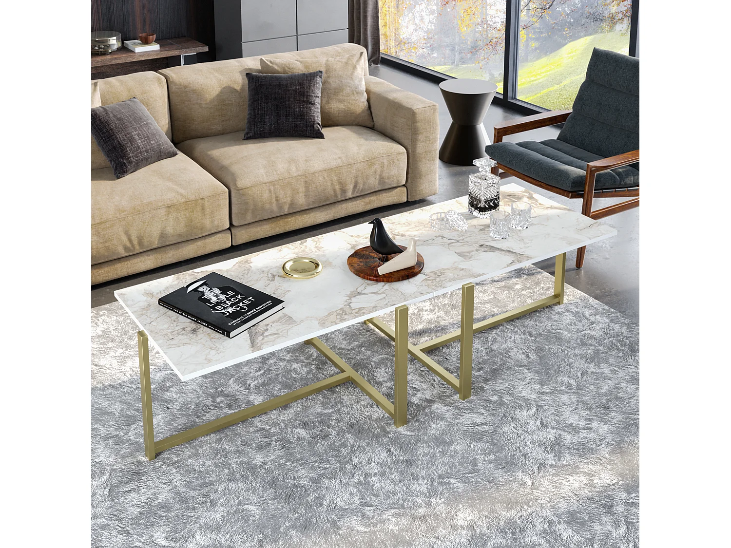 Bibliothèque d'angle 5-étagères Alice avec le cadre en métal (Blanc)