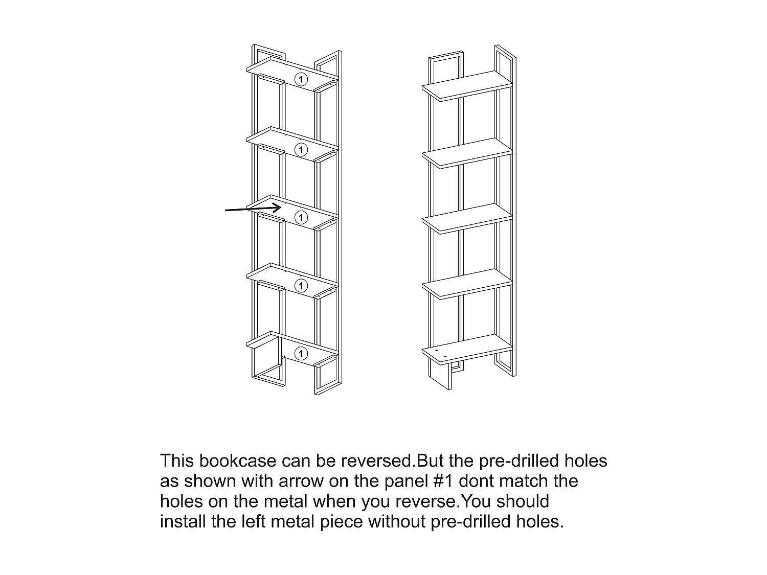 Decorotika Alice 180 cm 5-tier Metal Frame  Corner Bookshelf  - 45 cm W x 19.6 cm D x 180 cm H