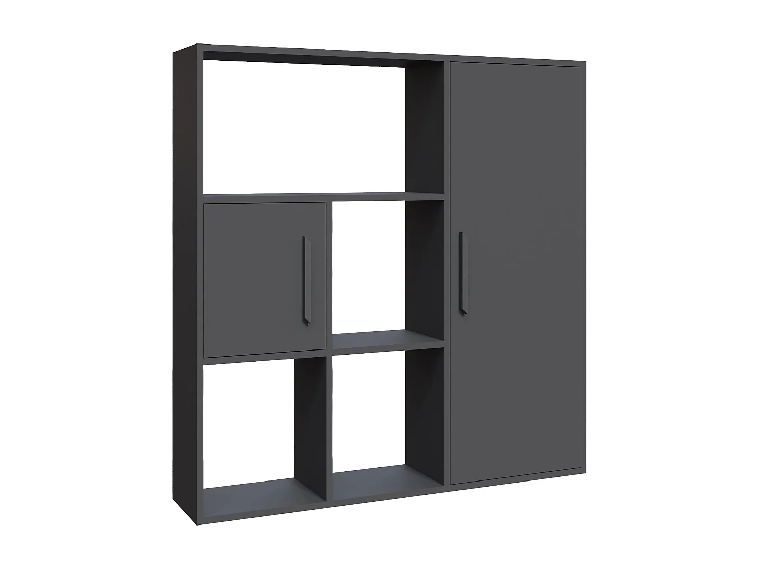 Ridge 124 cm H Bibliothèque Étagères Ouvertes et Armoires (Anthracite)