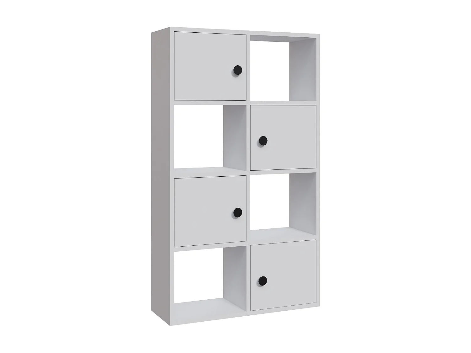 Tasso 123 cm H Bibliothèque 3 Étagères Ouvertes avec 3 Armoires Dos nu Rangement (Blanc)